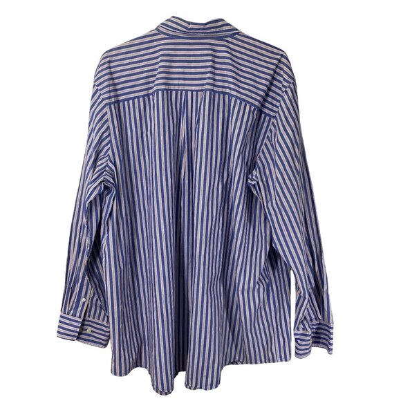 Cherokee Mens Shirt Size XXL Long Sleeve Stripe Button Down Blue White Casual - Picture 2 of 8